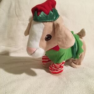 Holiday battery operated BABY GOAT- 11 inches - Christmas colors